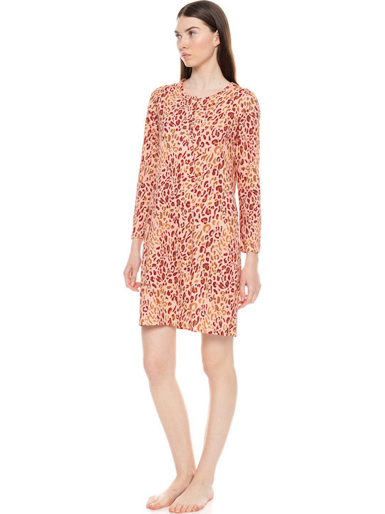 Pink Label Winter Damen Nachthemd Multi Color