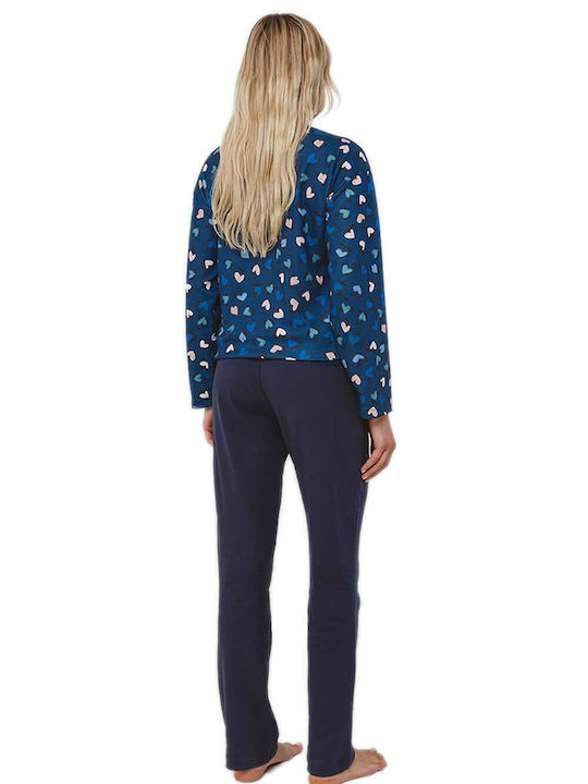Odyssey Winter Damen Pyjama-Set Blau