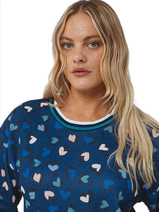 Odyssey Winter Damen Pyjama-Set Blau