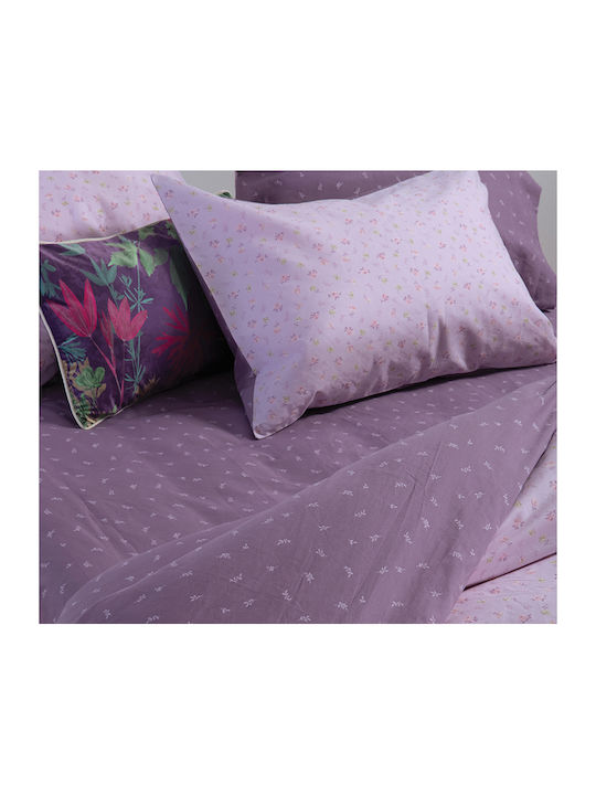 Nef-Nef Homeware Duvet Cover Set Cotton Single with Pillowcase 170x240 Lorelay Lilac