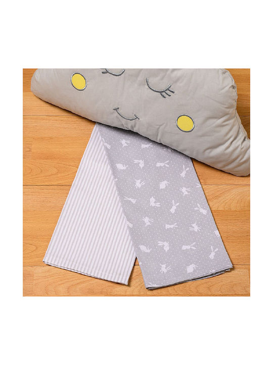 abo Baby Sheets Set Cradle Cotton Grey Gray 70x120cm 2pcs