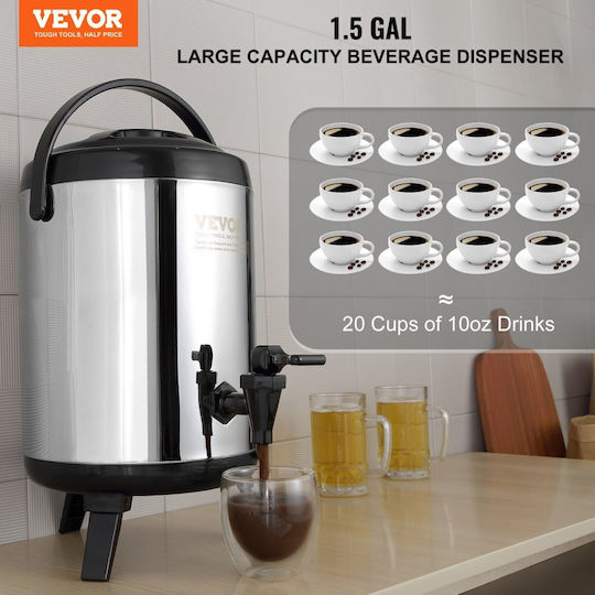 Vevor Dispenser Hot & Cold Beverages 6lt L24 x W24 x H37 cm