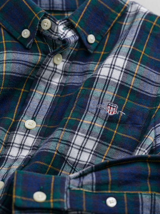 Kids Checked Shirt Long Sleeve Blue, Green