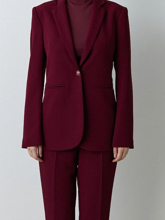 BSB Women's Crepe Blazer Bordeaux