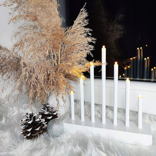 Christmas Plastic Silver Battery Candlestick