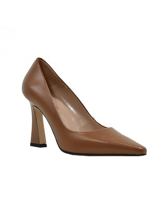 Fardoulis Leather Tabac Brown Heels