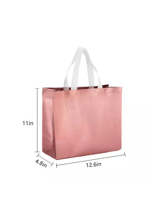 Wiederverwendbare Geschenktaschen Vliesstoff Umweltfreundliches Design Ideal für Partys Einkaufen Rosa 12