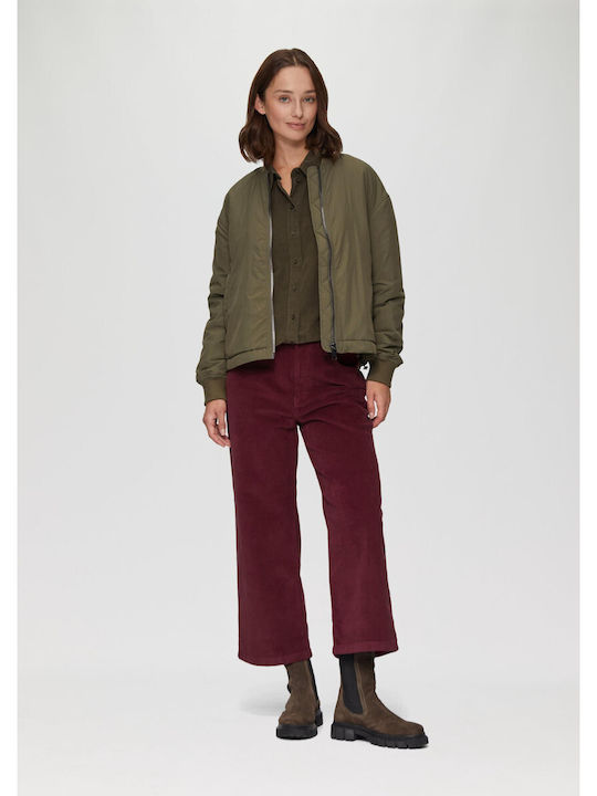 s.Oliver Women's Corduroy Trousers Burgundy