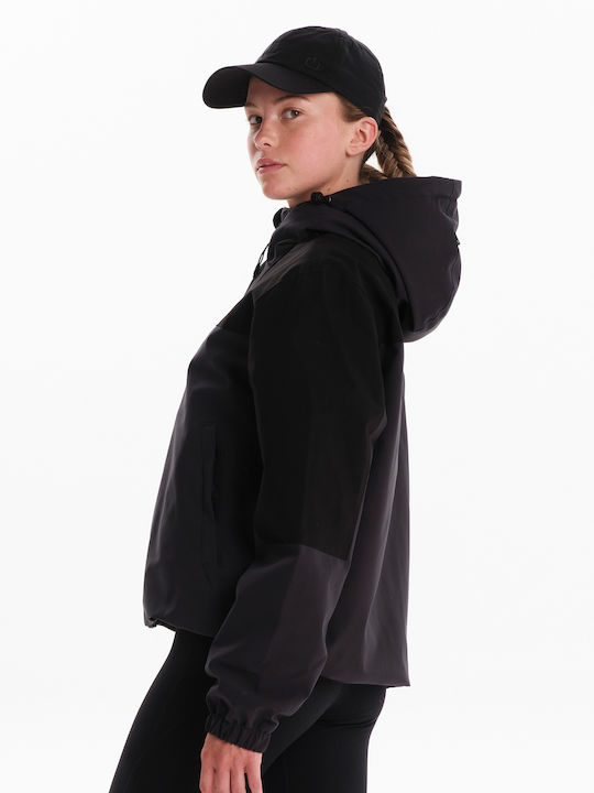 Women's Short Lifestyle Jacket for Winter with Hood Black