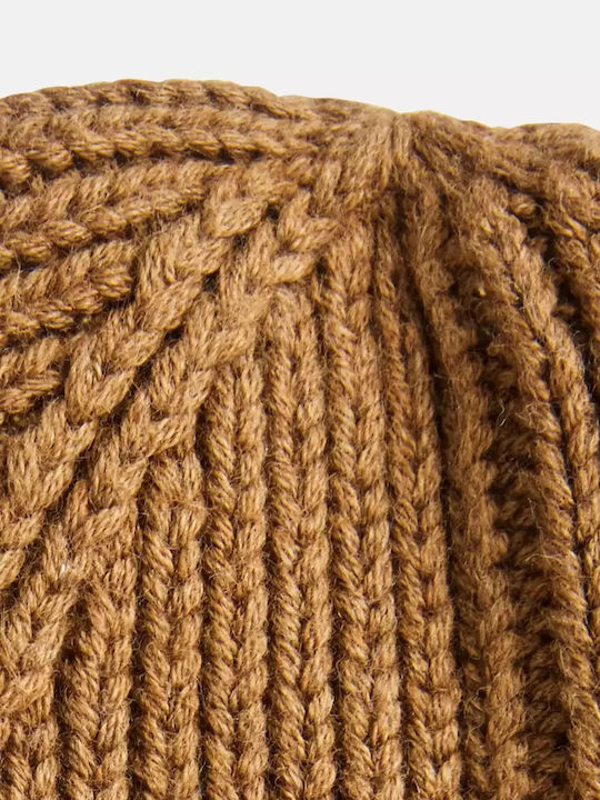 Beanie Ανδρικός Σκούφος Πλεκτός σε Καφέ χρώμα