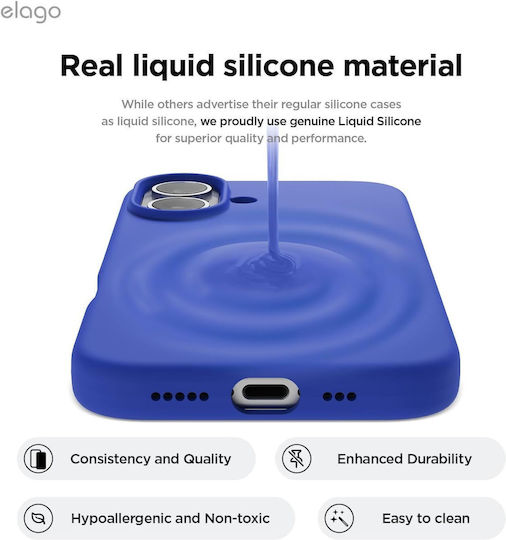Elago Premium Liquid Back Cover Σιλικόνης 1.7mm Μπλε (iPhone 16)