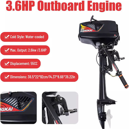 Outboard Motor 3.6 Hp Lightweight Design 3.6hp