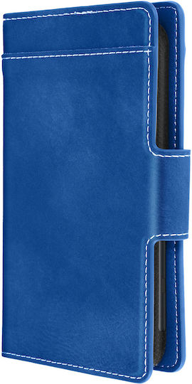 Schlanke Hülle Flip Book Cover Stand Wallet Case 5,5'' 6'' Smartphones Blau