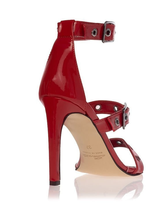 Leather Sandals Red