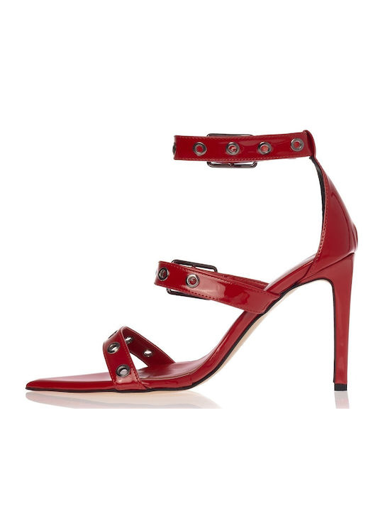 Leather Sandals Red
