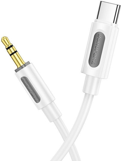 Borofone USB 2.0 Cable USB-C male - 3.5mm Λευκό 1m