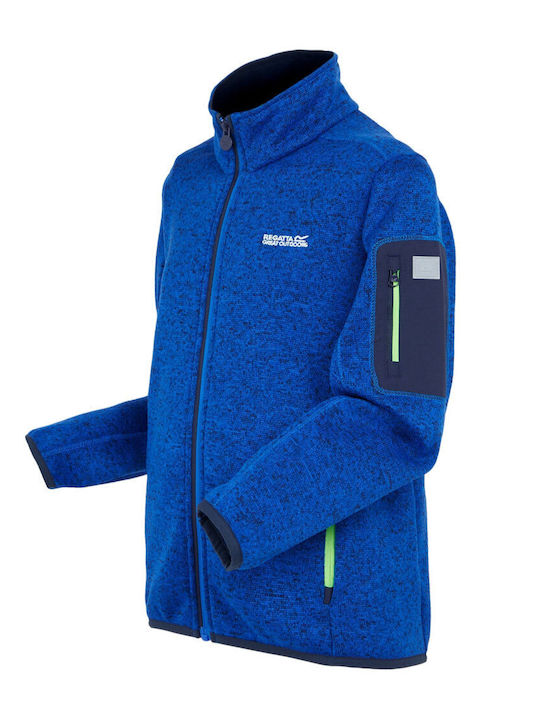 Kinderstrickjacke Fleece Blau