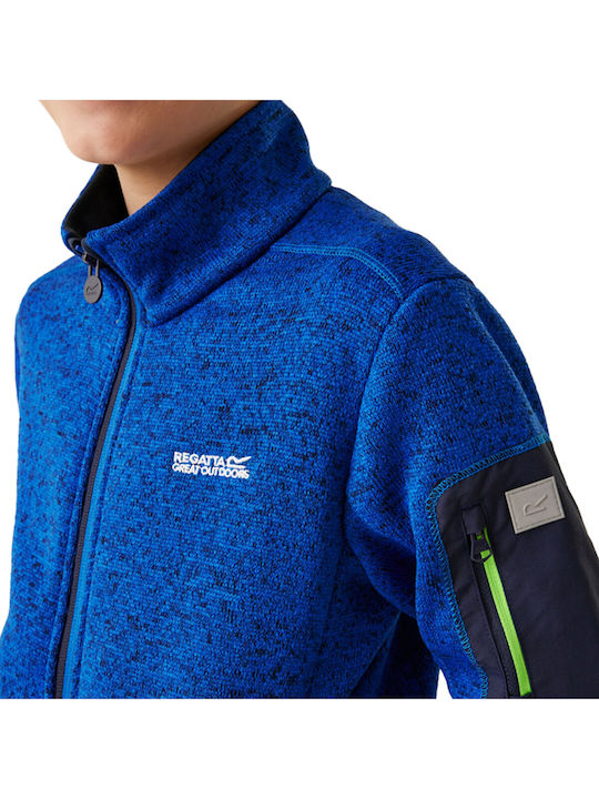 Kinderstrickjacke Fleece Blau