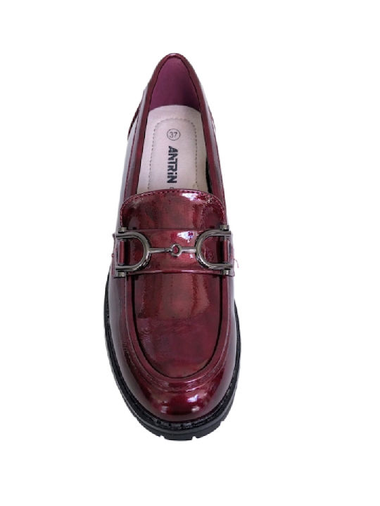 Mocasini dama în culoarea Burgundy