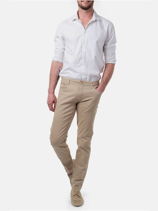 Hopenlife Men's Trousers Elastic in Regular Fit YUTA TAUPE