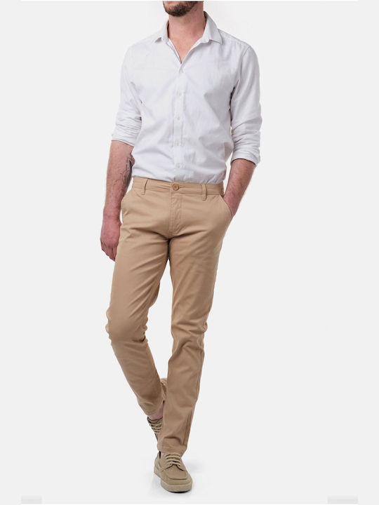 Hopenlife Men's Trousers Elastic in Regular Fit Rika Beige