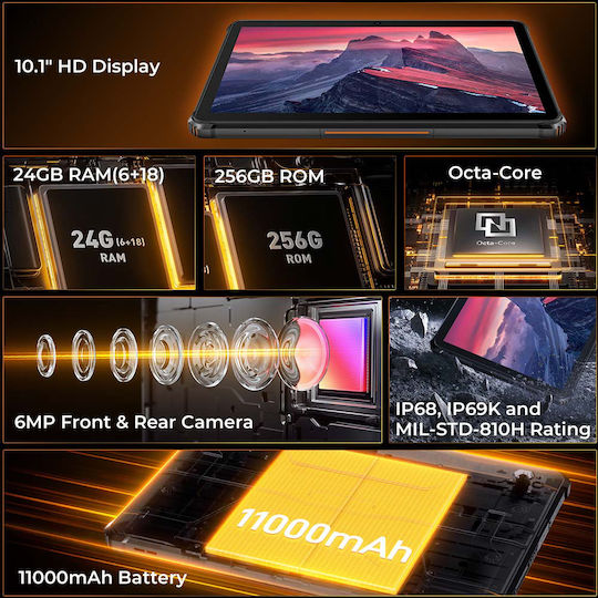 Oukitel RT9 4G 10.1Inches Tablet (6GB/256GB) Black