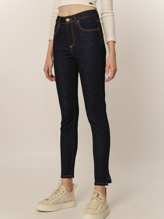 High Waist Women's Jean Trousers in Skinny Fit Black