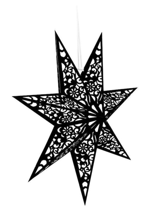 Crăciunesc Decorativ Suspendata Stea Hârtie Negru 3x3buc 1buc