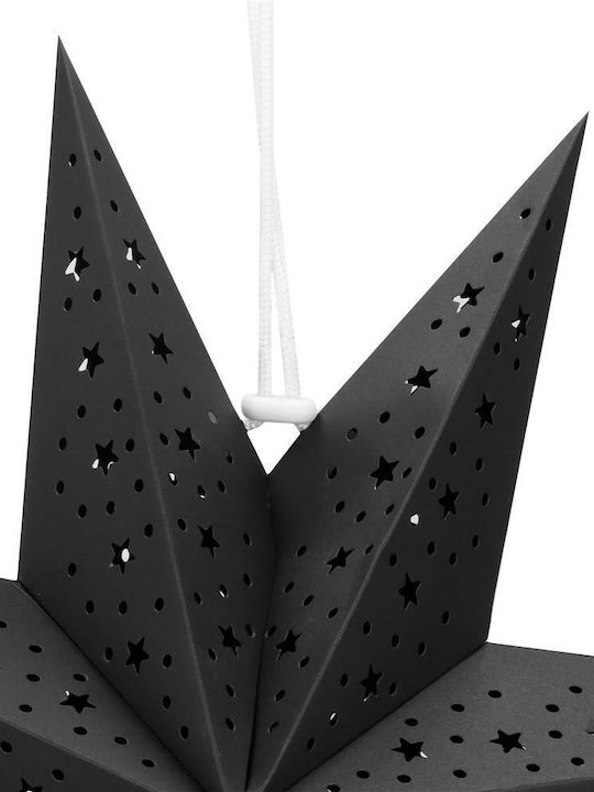 Crăciunesc Decorativ Suspendata Stea Hârtie Negru 3x3buc 1buc