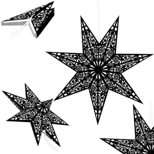 Weihnachtlicher Dekorativer Anhänger Stern Papier Schwarz 3x3cm 1Stück