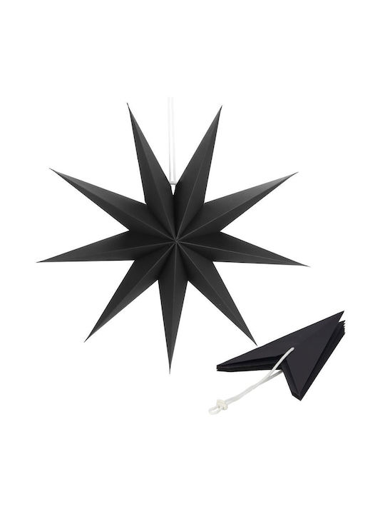 Crăciunesc Decorativ Suspendata Stea Hârtie Negru 3x3buc 1buc