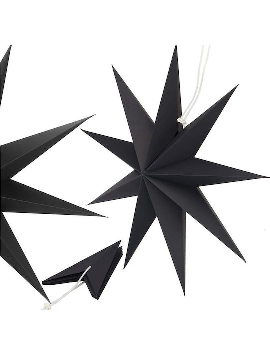Crăciunesc Decorativ Suspendata Stea Hârtie Negru 3x3buc 1buc