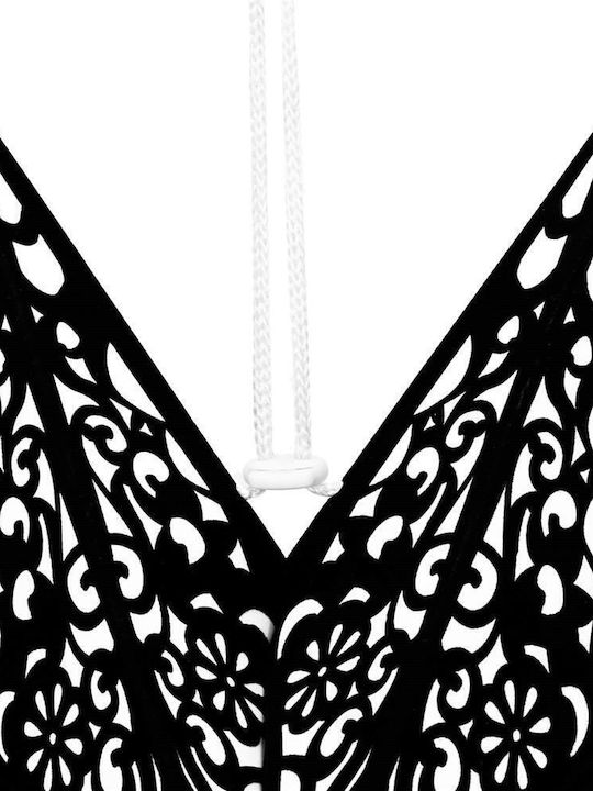 Crăciunesc Decorativ Suspendata Stea Hârtie Negru 3x3buc 1buc