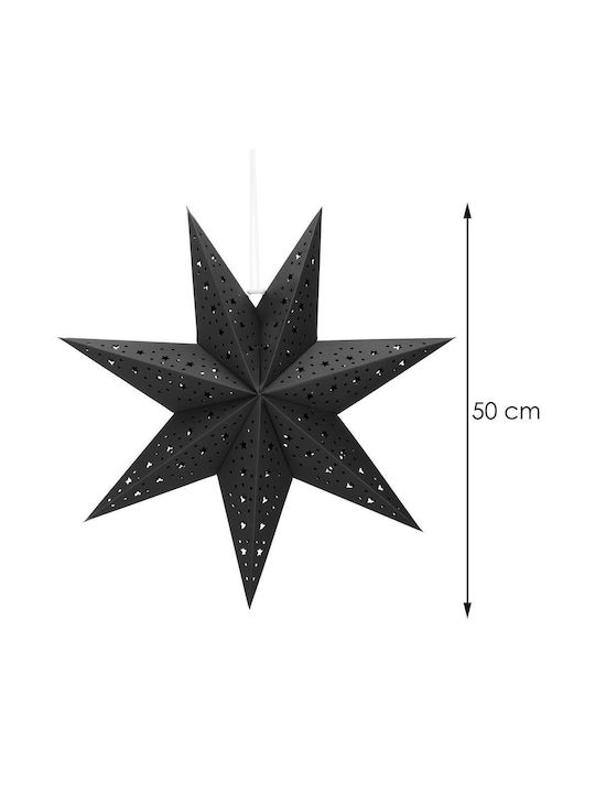 Crăciunesc Decorativ Suspendata Stea Hârtie Negru 3x3buc 1buc