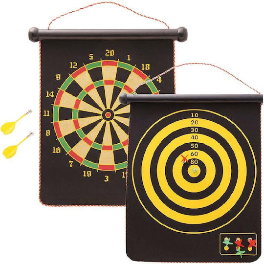 Set Darts Flippy Joc cu Două Fețe 6 Darts Incluse Magnetic Dimensiuni 37 X 40 Cm Design Clasic Multicolor