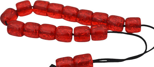 Resin Worry Beads with 19 Beads Ρινίσματα Red 30cm