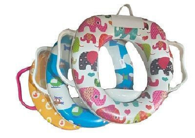 Sidirela H&T Toddler Toilet Seat Light Blue with Handles & Removable Cushion