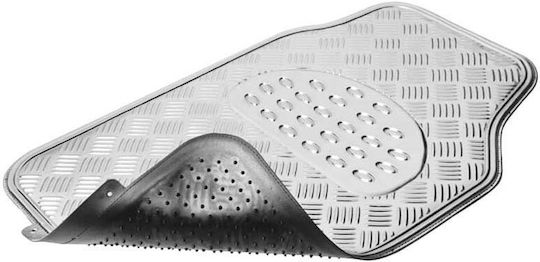Autoline Satz Vorder- und Hintermatten Universal 4Stück aus Aluminium Silber