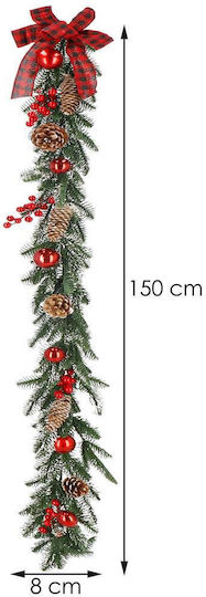 Lighted Christmas Garland Green 150x3cm 1pc