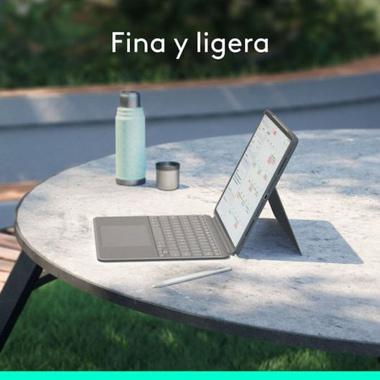 Logitech Combo Touch Flip Cover με Πληκτρολόγιο στα Ισπανικά Γκρι