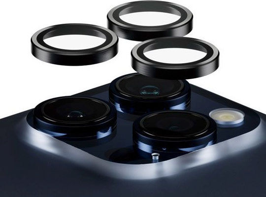 PanzerGlass Hoops Ceramic Optic Rings Προστασία Κάμερας Tempered Glass Μαύρο για το iPhone 16 Pro, iPhone 16 Pro Max