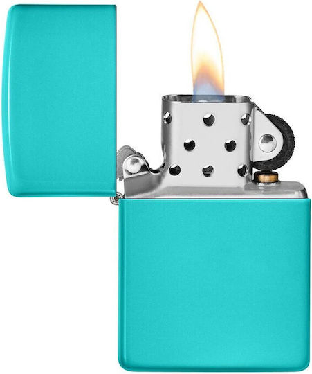 Zippo Classic Flat Winddichtes Feuerzeug Flamme Türkis