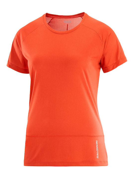 Cross Run Bluze Damă T-shirt Uscare Rapidă Roșu