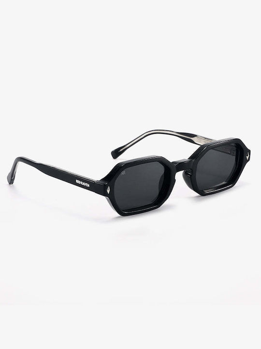 Red Raven Jackie Unisex Γυαλιά Ηλίου με Μαύρο Κοκκάλινο Σκελετό και Μαύρο Φακό