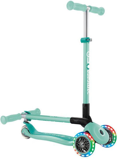 Globber Kids Foldable Primo 3-Wheel Scooter with LED Lighting for 3+ Years Green
