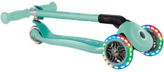 Globber Kids Foldable Primo 3-Wheel Scooter with LED Lighting for 3+ Years Green