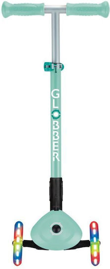 Globber Kids Foldable Primo 3-Wheel Scooter with LED Lighting for 3+ Years Green