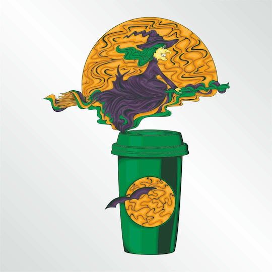Afișaj de Fereastră Cafea Magică de Halloween