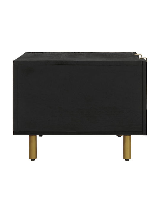 vidaXL Kaffeetisch Zentral aus Massivholz Schwarz M100xL54xH40cm