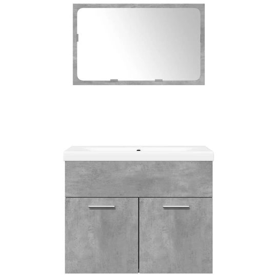 vidaXL Πάγκος με Νιπτήρα & Καθρέπτη Μ61xΒ18.5xΥ39.5cm Γκρι